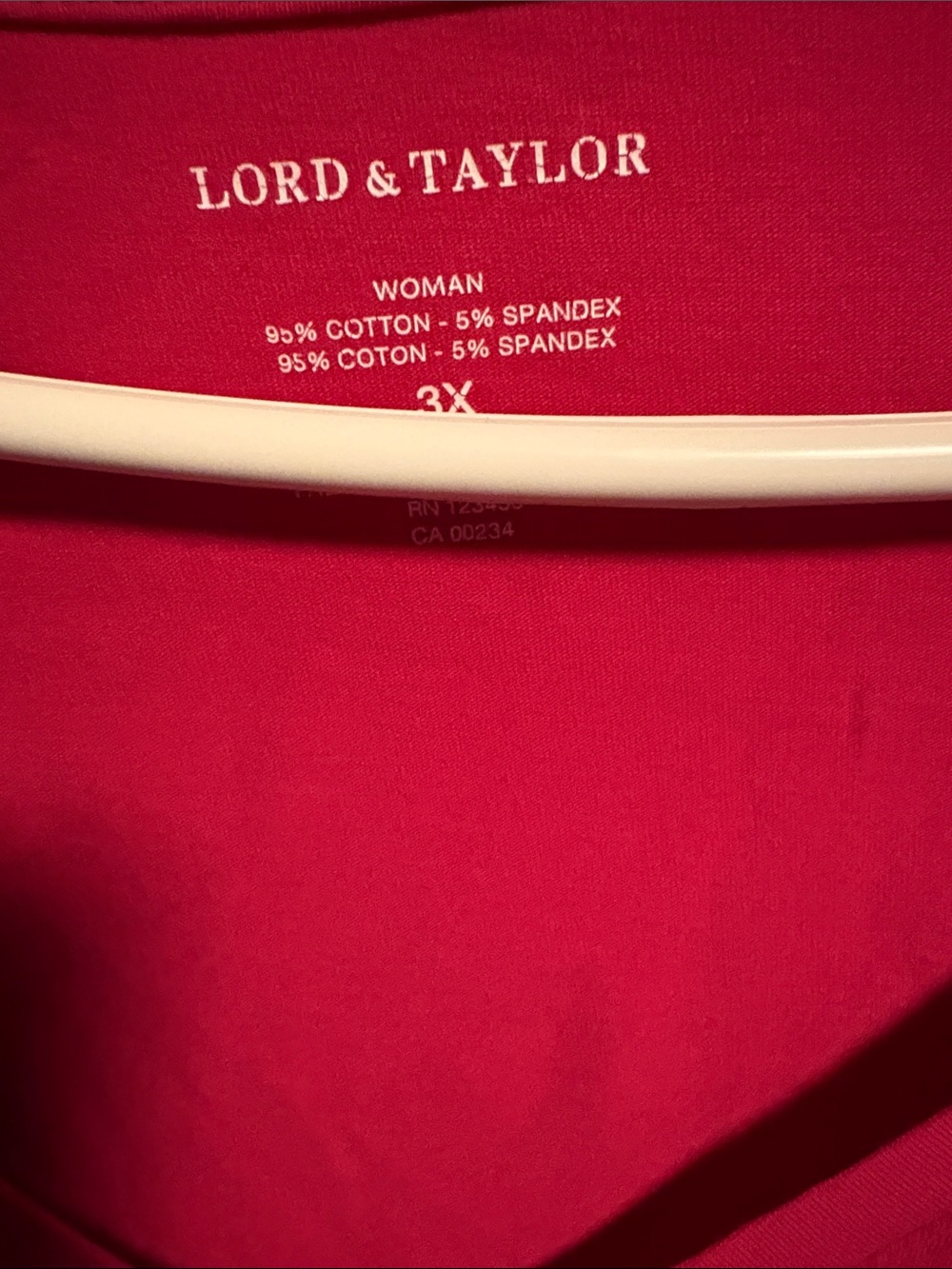 Lord & Taylor Bright Fuchsia V-Neck Short Sleeve Tee - Picture 2 of 8